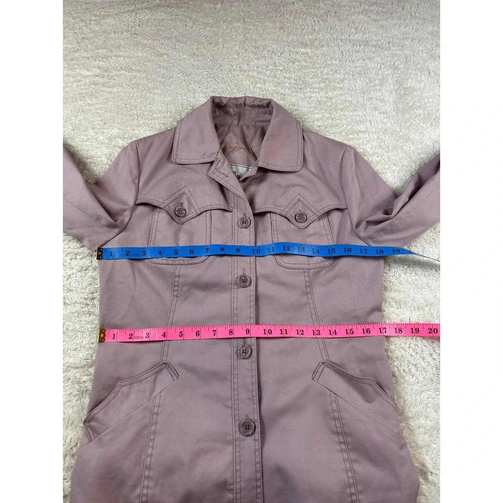 Le Soleil Vintage Kids Mauve Button Front Field‎ Jacket Water Repellent 11/12